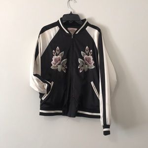 Satin, Embroidered, Bomber jacket